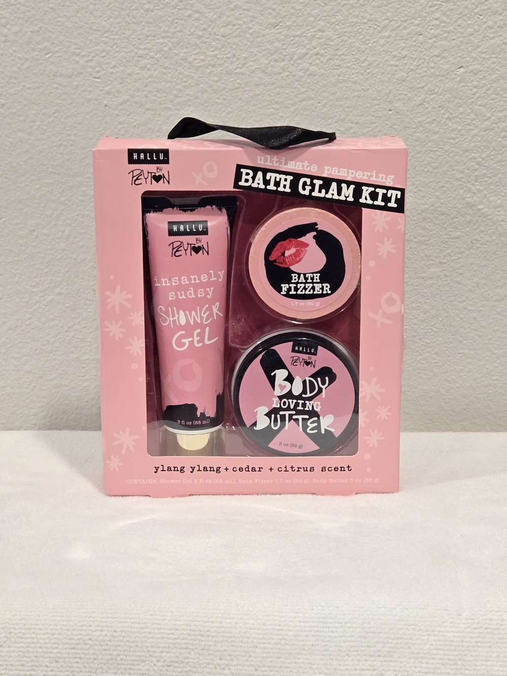 Pink Bath Glam Kit - Shower Gel, Bath Fizzer & Body Butter NIB